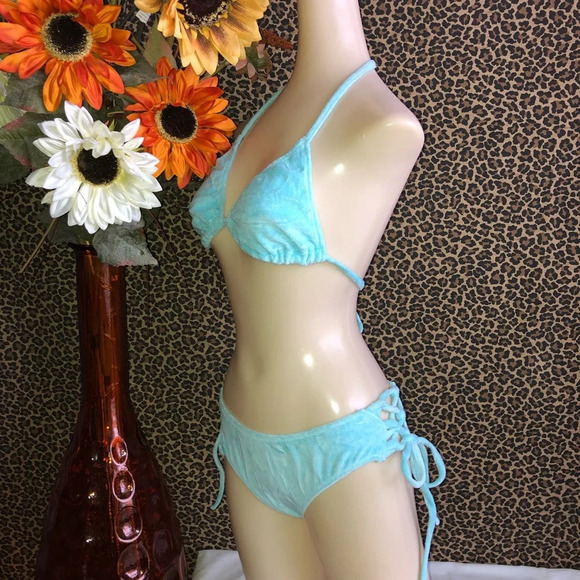🦋B2G1🦋LEG AVENUE 2Pc Terry Cloth Bikini SMALL/MEDIUM NWT - Picture 4 of 9